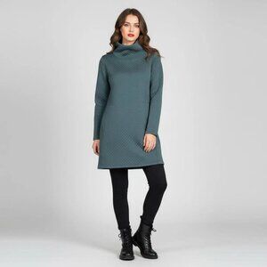 Merrill green quilted funnel neck dress, women's M Hunter Green Outdoor